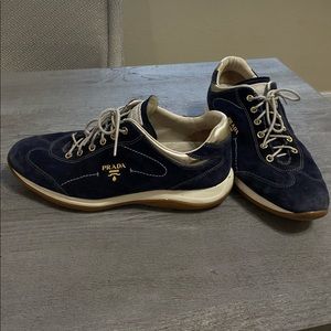 Prada Suede Navy Sneakers Vintage